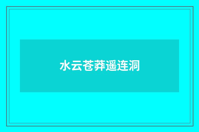 水云苍莽遥连洞