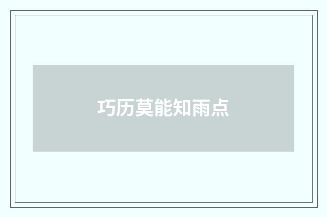 巧历莫能知雨点