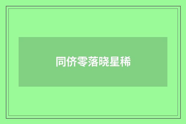 同侪零落晓星稀
