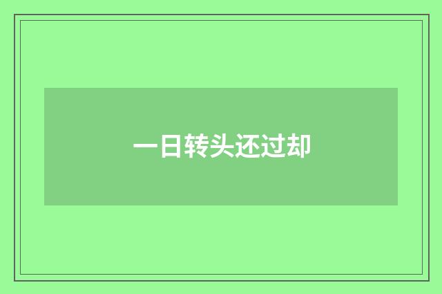 一日转头还过却