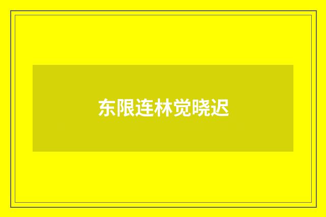 东限连林觉晓迟