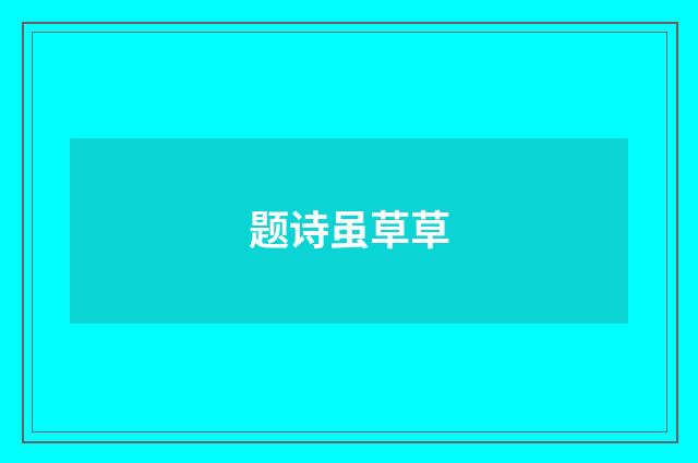 题诗虽草草