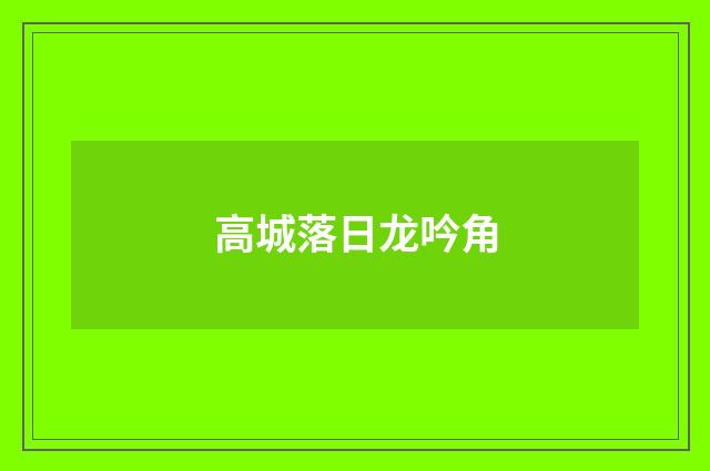高城落日龙吟角
