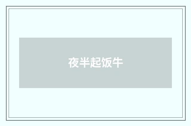 夜半起饭牛
