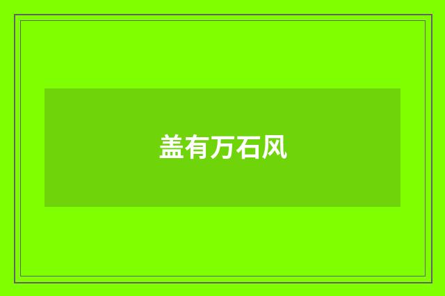 盖有万石风