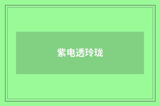 紫电透玲珑