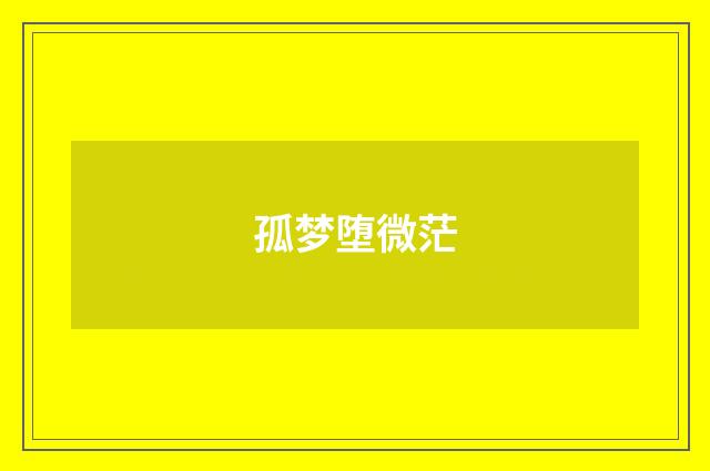 孤梦堕微茫