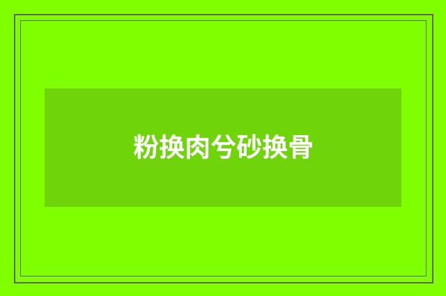 粉换肉兮砂换骨