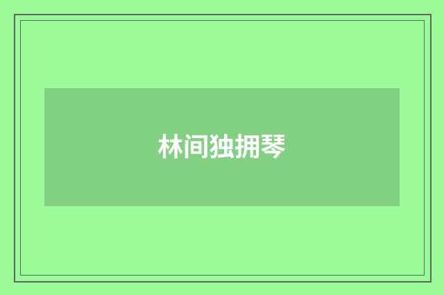 林间独拥琴