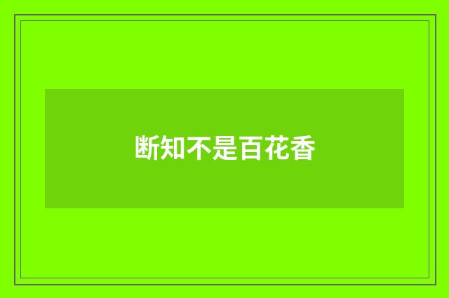 断知不是百花香