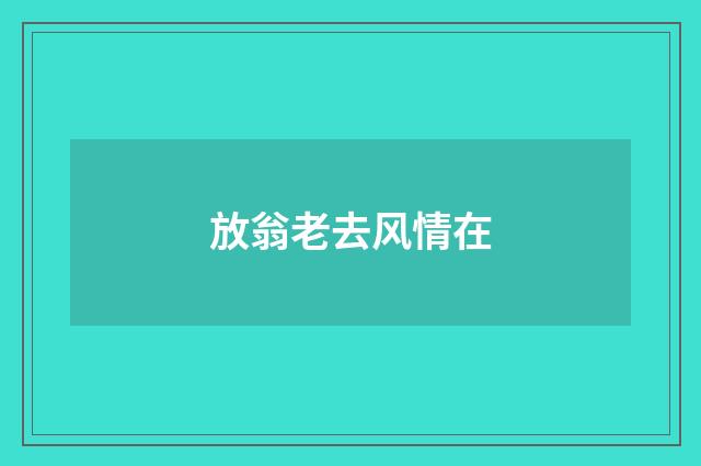 放翁老去风情在