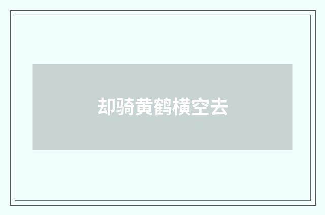 却骑黄鹤横空去