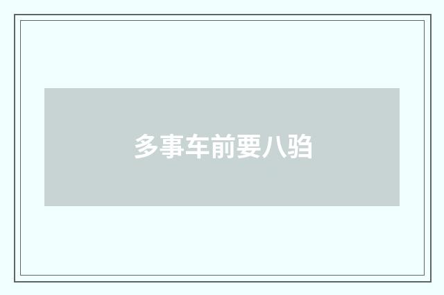多事车前要八驺