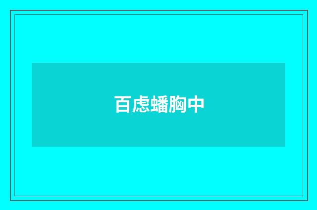 百虑蟠胸中