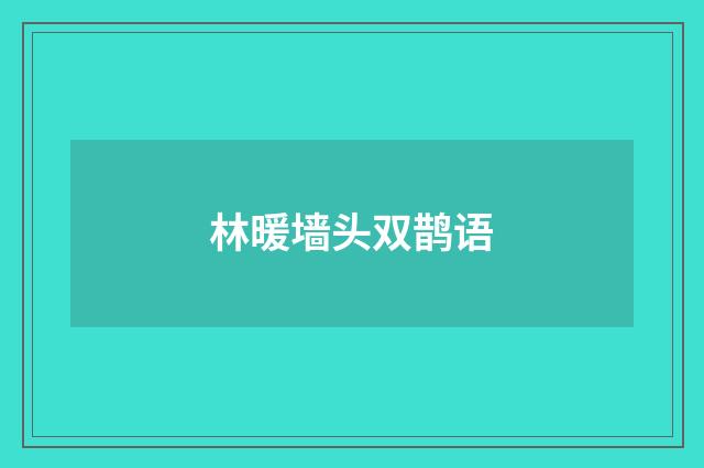 林暖墙头双鹊语