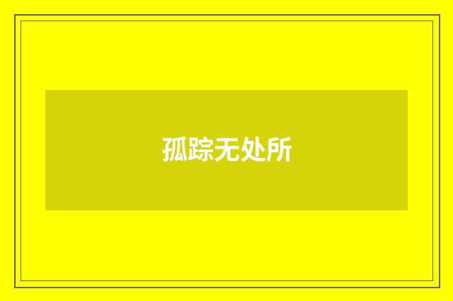 孤踪无处所