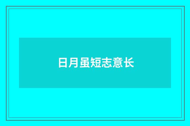日月虽短志意长