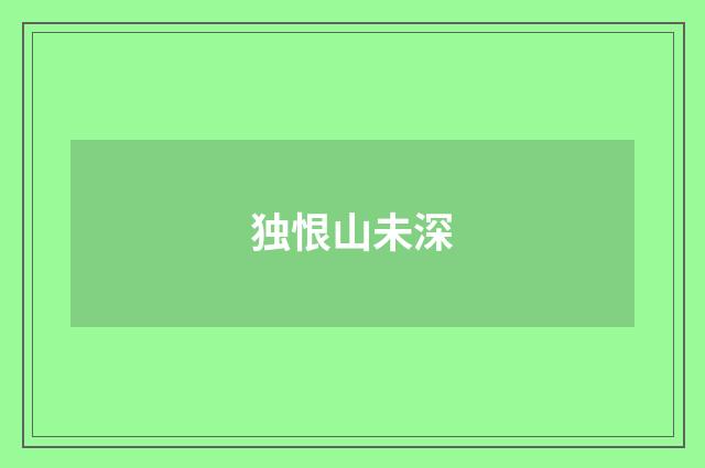 独恨山未深
