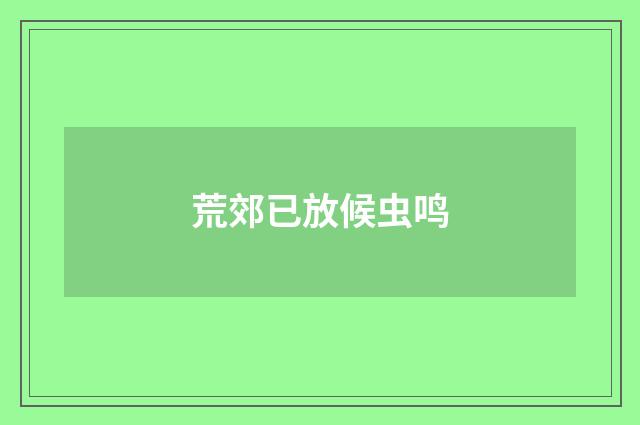 荒郊已放候虫鸣