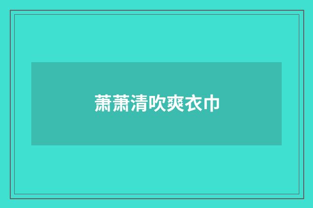 萧萧清吹爽衣巾