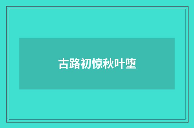 古路初惊秋叶堕