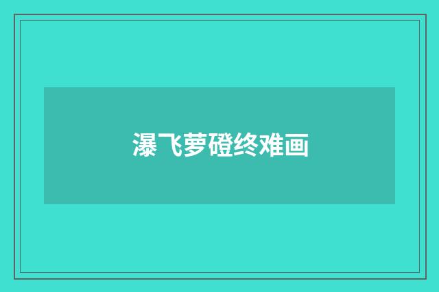 瀑飞萝磴终难画