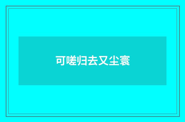 可嗟归去又尘寰