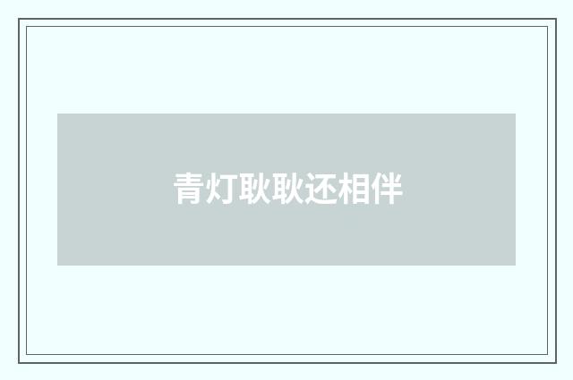 青灯耿耿还相伴