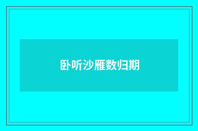 卧听沙雁数归期