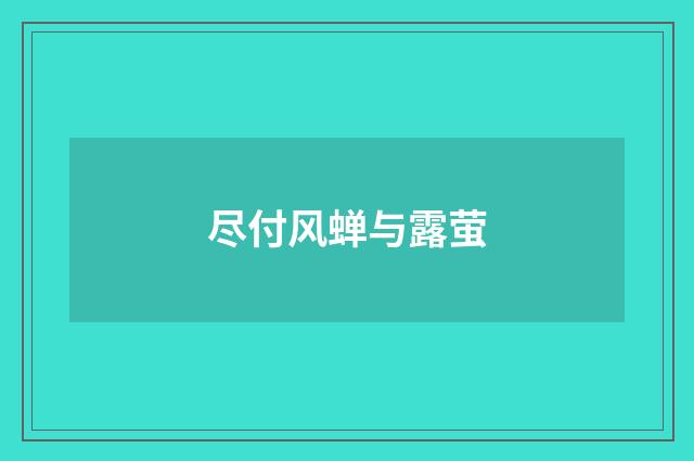 尽付风蝉与露萤