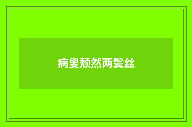 病叟颓然两鬓丝