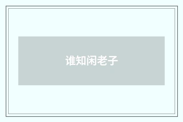 谁知闲老子