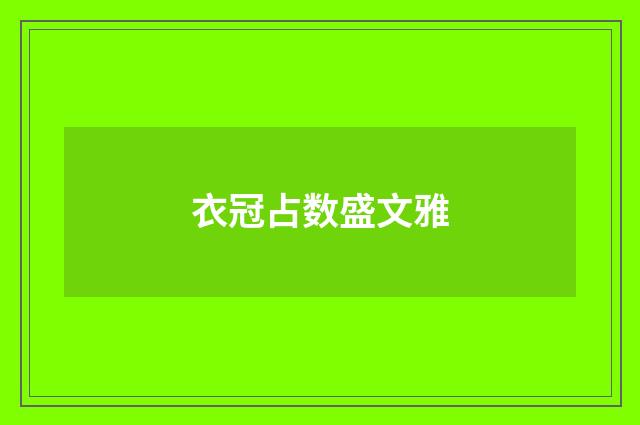 衣冠占数盛文雅