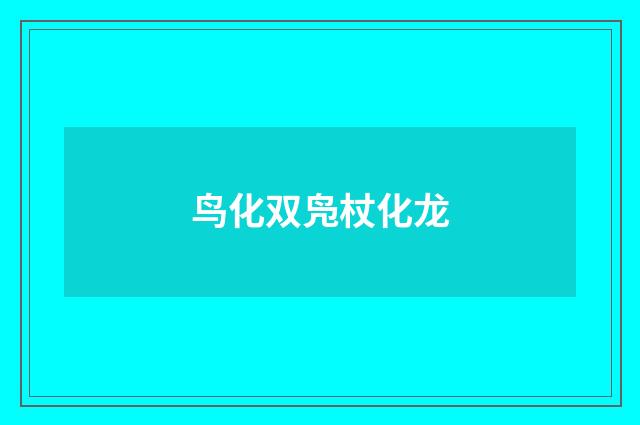 鸟化双凫杖化龙