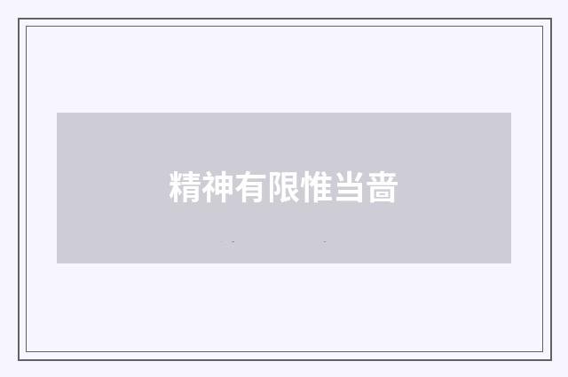 精神有限惟当啬