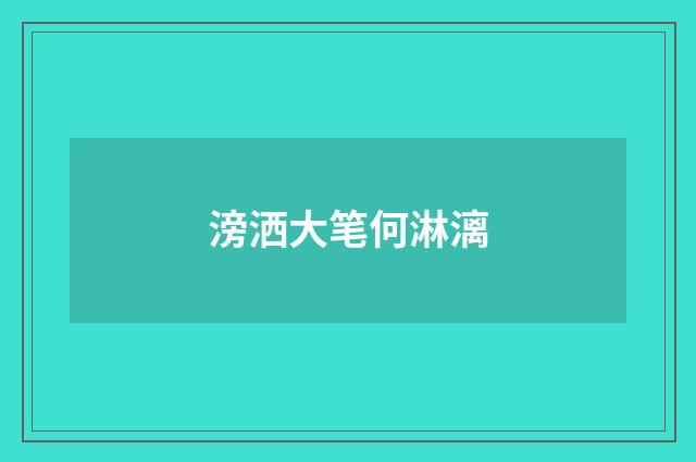 滂洒大笔何淋漓