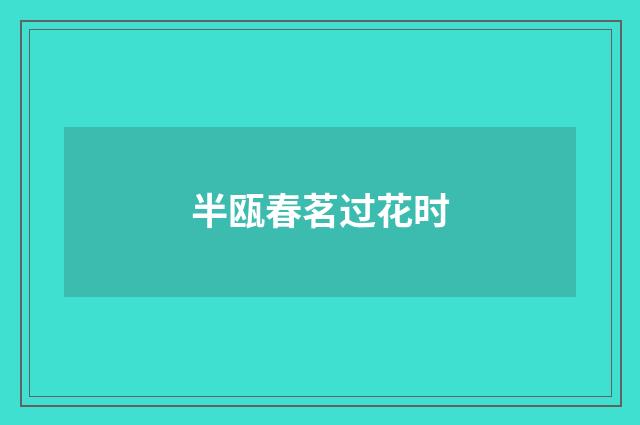 半瓯春茗过花时