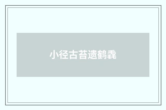 小径古苔遗鹤毳