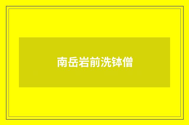 南岳岩前洗钵僧