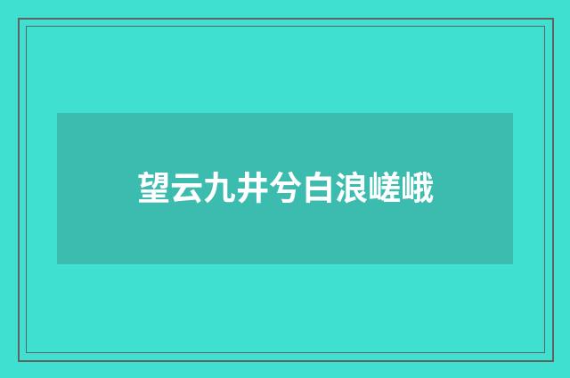 望云九井兮白浪嵯峨