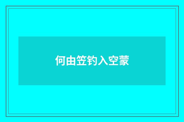 何由笠钓入空蒙