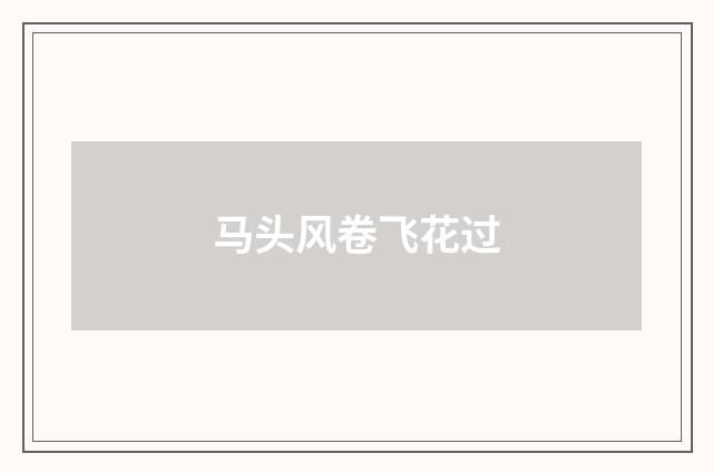 马头风卷飞花过