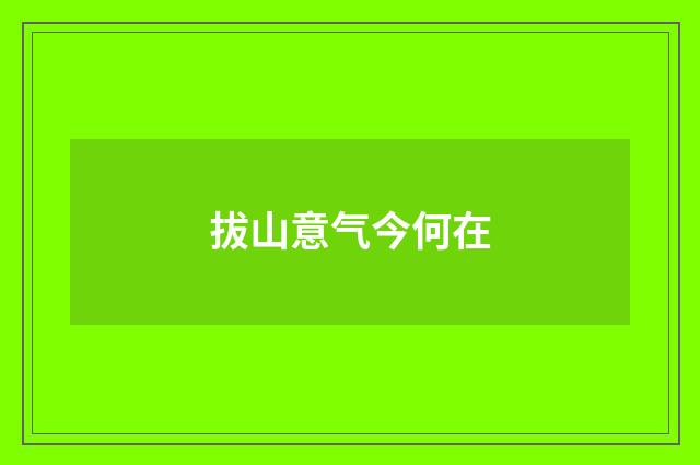 拔山意气今何在