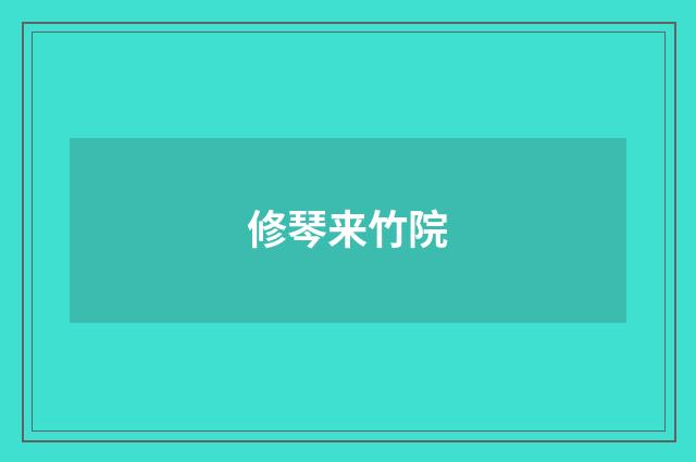 修琴来竹院