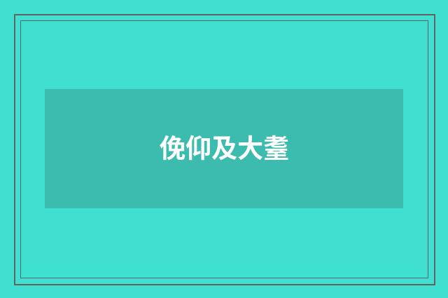俛仰及大耋