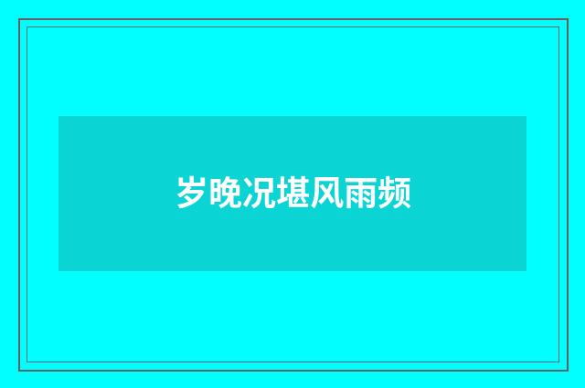 岁晚况堪风雨频