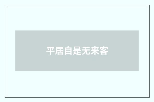 平居自是无来客
