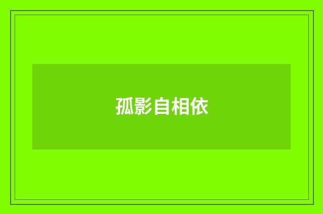 孤影自相依