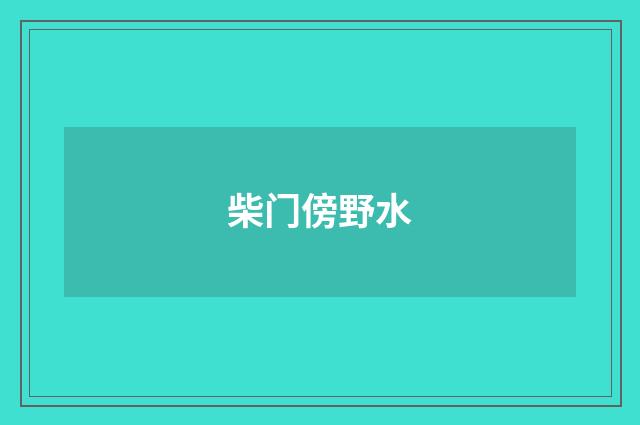柴门傍野水