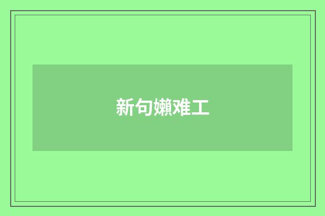 新句嬾难工